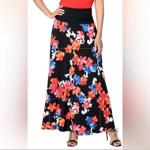 NWT Attitudes by Renee Women's Maxi Skirt w/ Foldover Waistband / Medium Petite